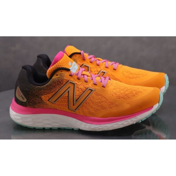 New Balance Fresh Foam 680v7 $120 Women's Running Shoes Size 7.5 Orange Pink EUC - Picture 6 of 10